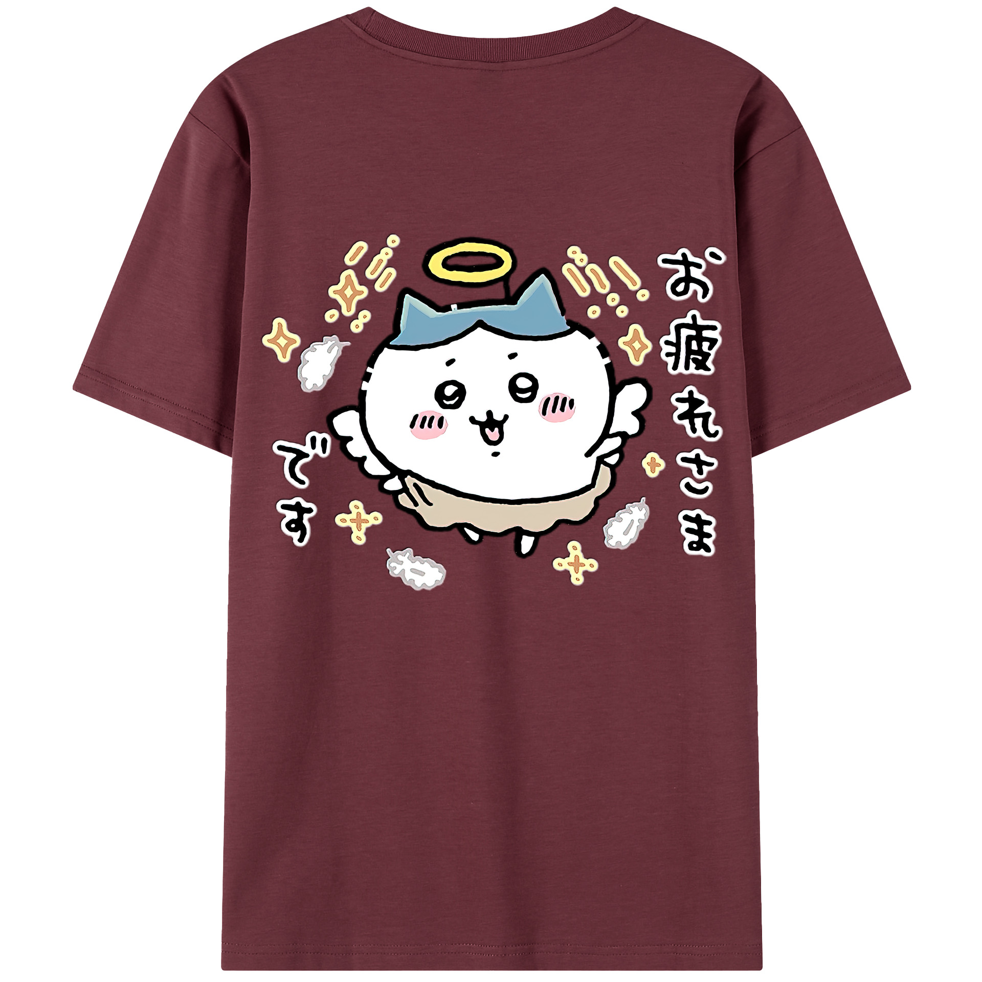 （画像用） ちいかわ ハチワレ Chii-kawa hachiware 綿100％半袖Tシャツ（背面プリント）